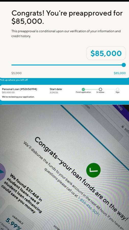 $85,000 preapproval screenshot